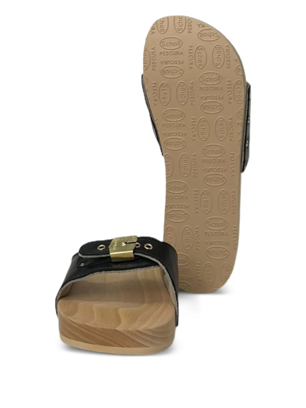 Scholl Pescura sandalen met gesp en studs Zwart