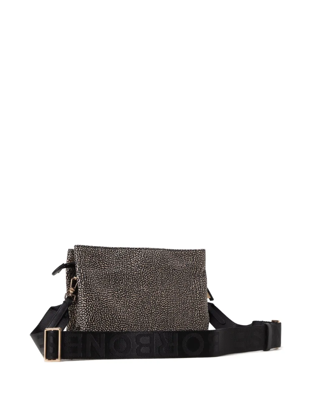Borbonese patterned shoulder bag - Zwart