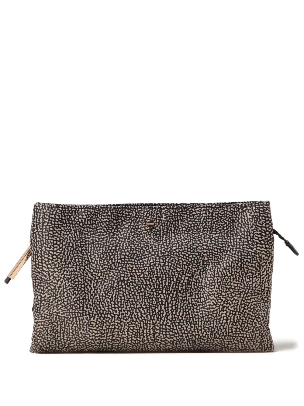Borbonese Patterned Shoulder Bag In Black