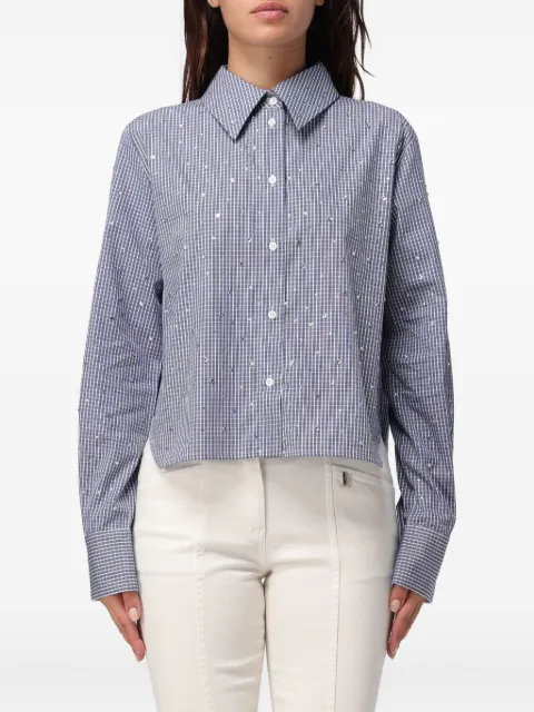 LIU JO rhinestone-embellished checked shirt