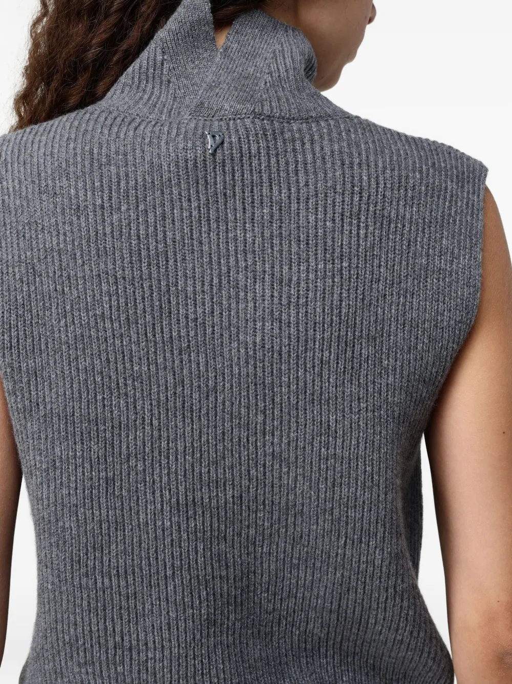 DONDUP Top met col en logo Grijs