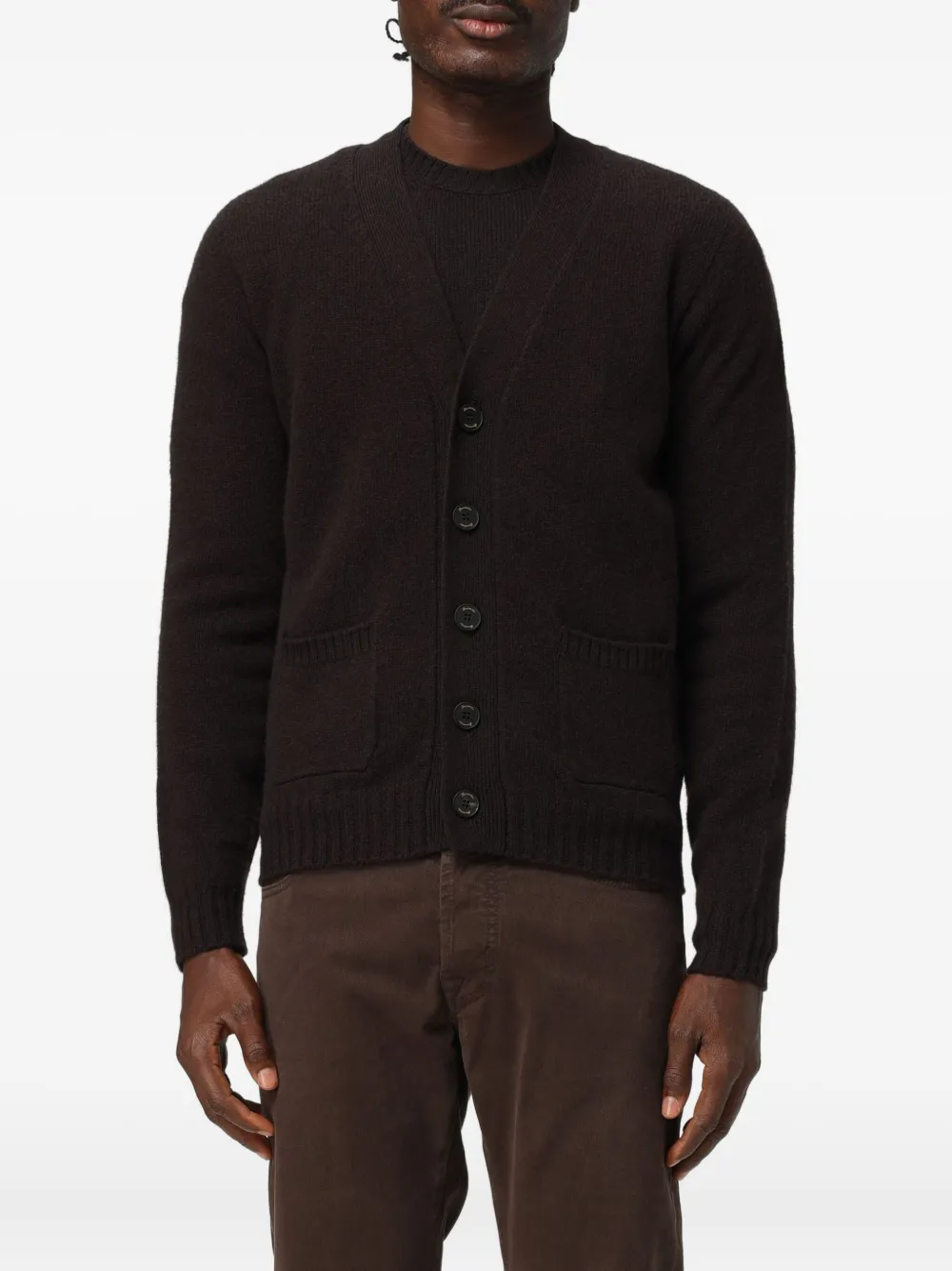 Drumohr V-neck cardigan | Brown | Image 1