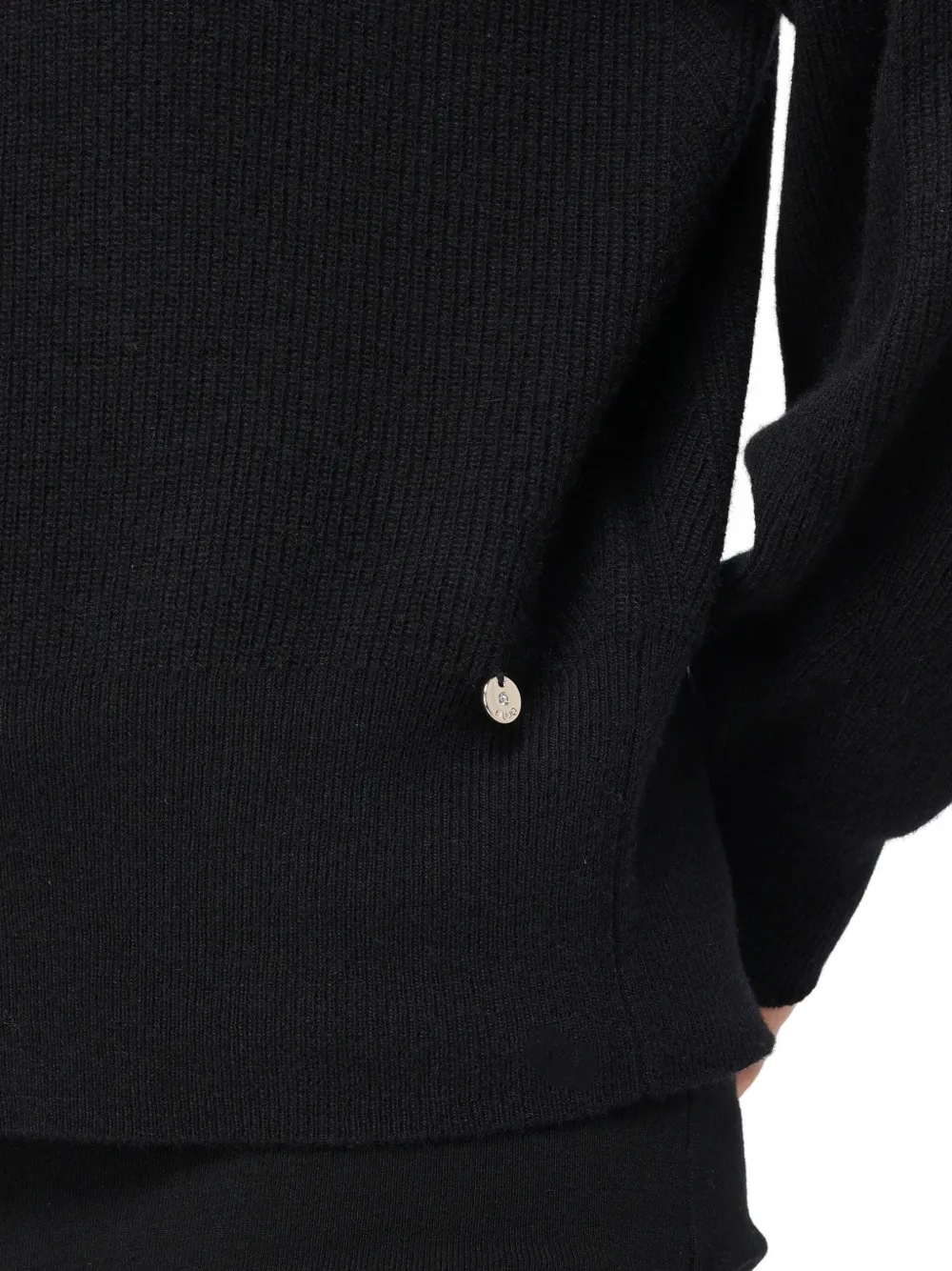 Liu •jo Open-back Pearl-button Top In Black