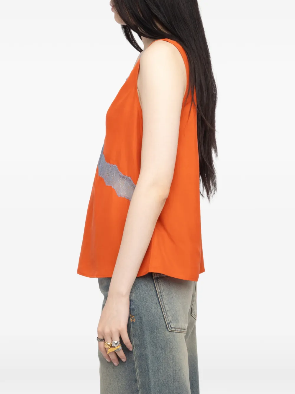 Zadig&Voltaire Tasao zijden hemd Oranje