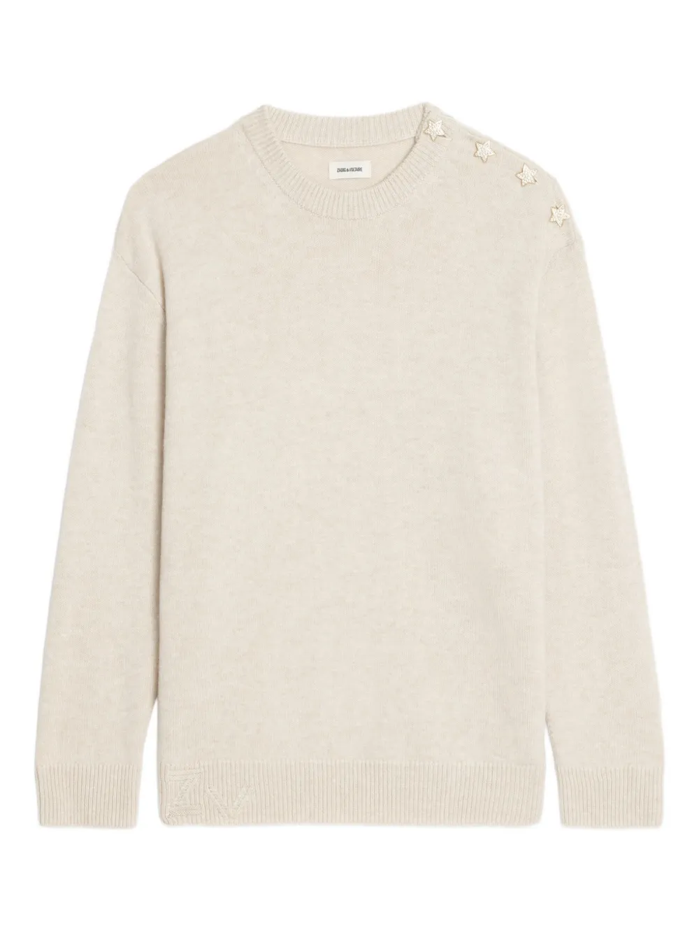 Zadig & Voltaire Swyna Lc Bijoux Star-embellished Sweater In Neutral