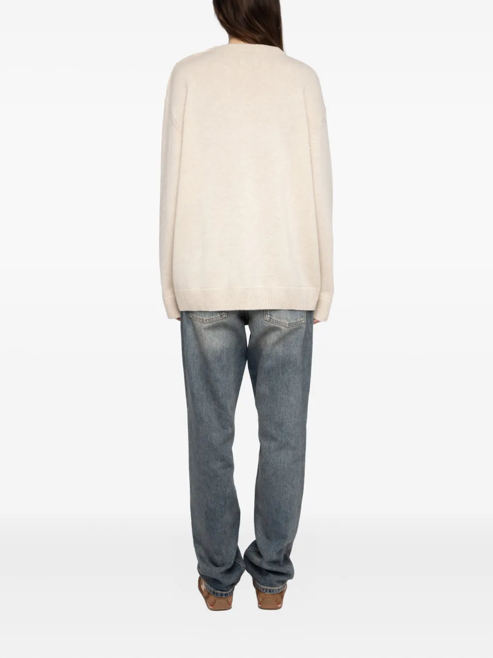 Zadig & Voltaire Swyna Lc Bijoux Star-embellished Sweater In Neutral