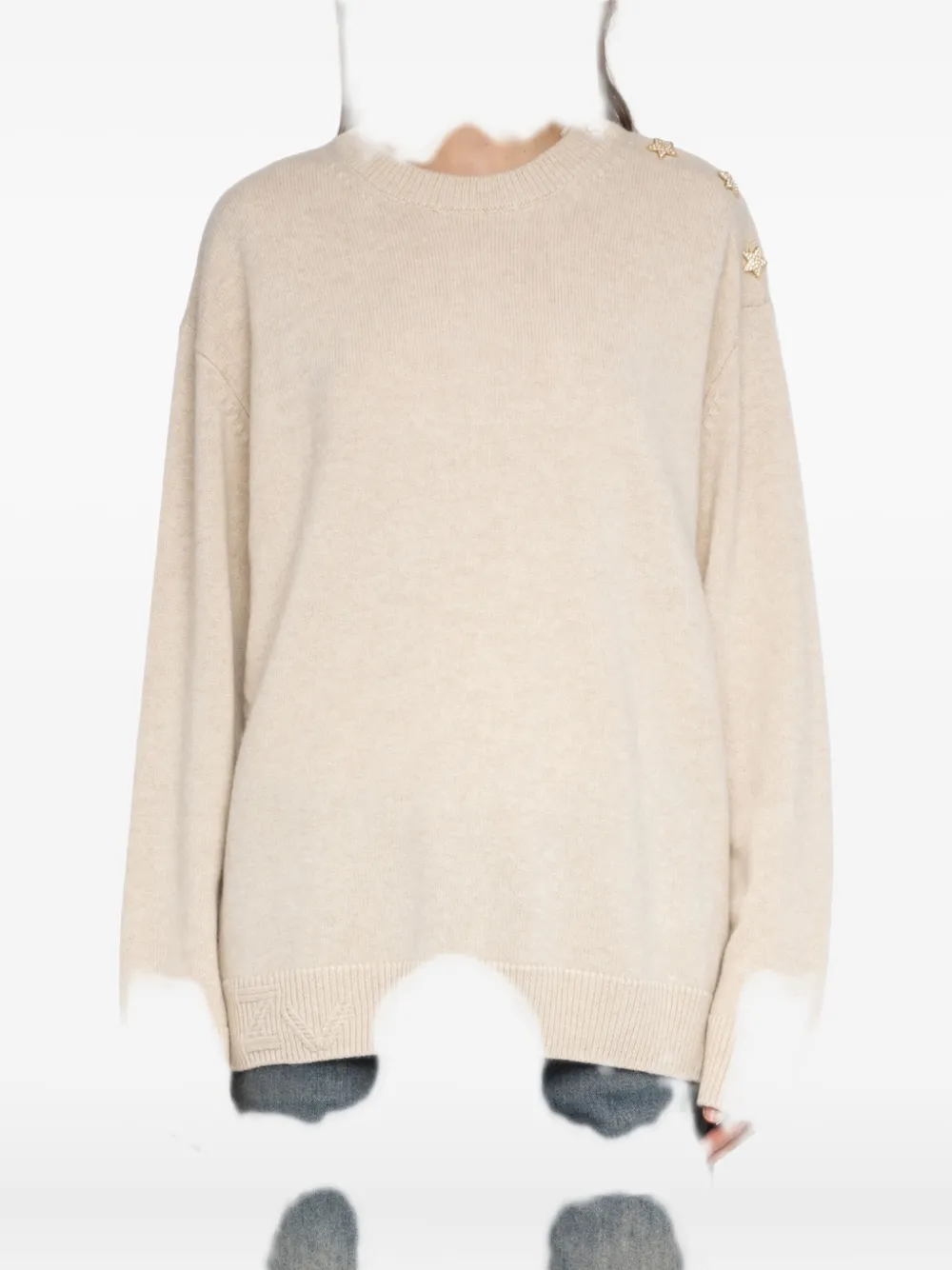 Zadig & Voltaire Swyna Lc Bijoux Star-embellished Sweater In Neutral