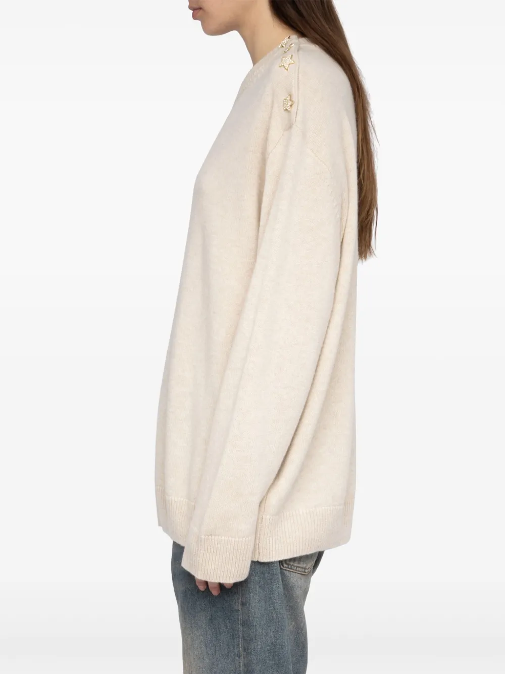 Zadig&Voltaire Swyna LC Bijoux trui verfraaid met ster Beige