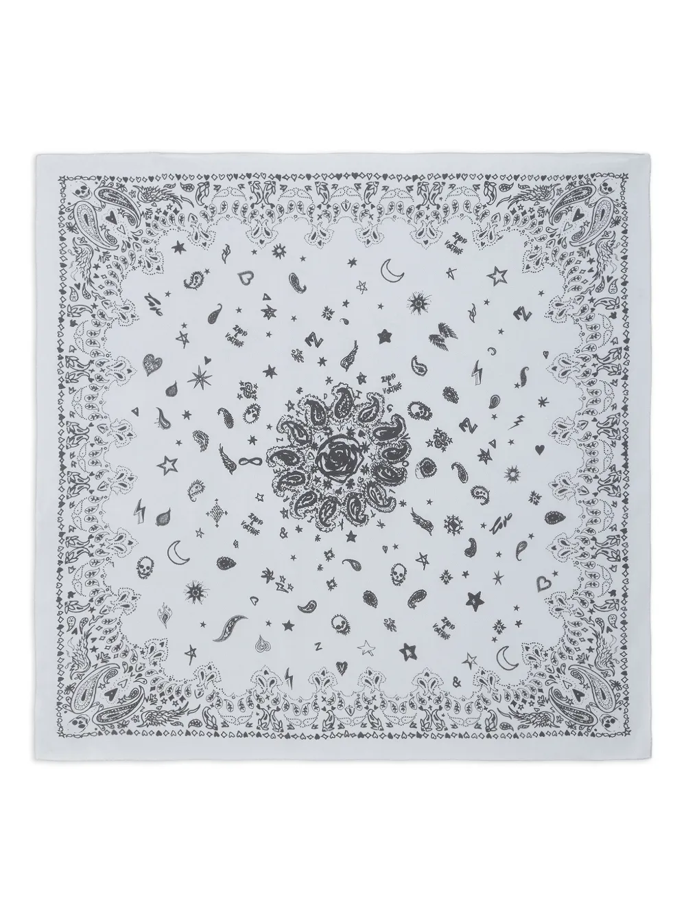 Zadig&Voltaire Foulard con stampa paisley - Grigio