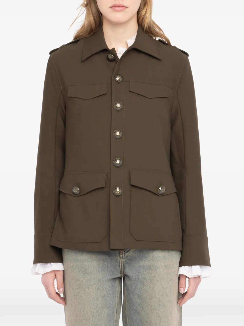 Zadig&Voltaire Jack met opgestikte zak Groen