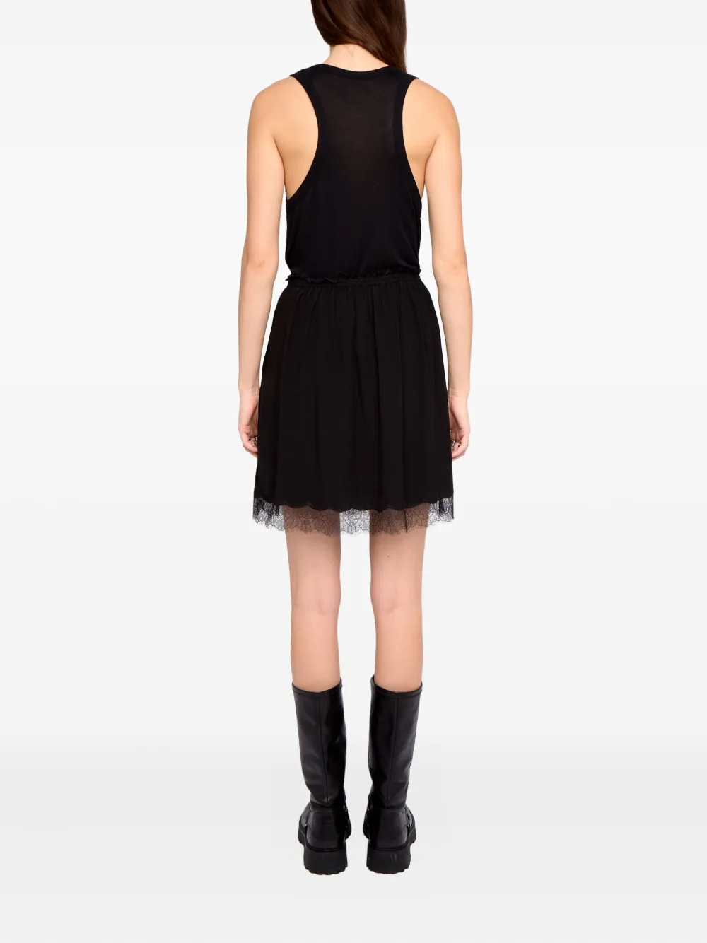 Zadig & Voltaire Jarvisa Lace-trim Mini Skirt In Black