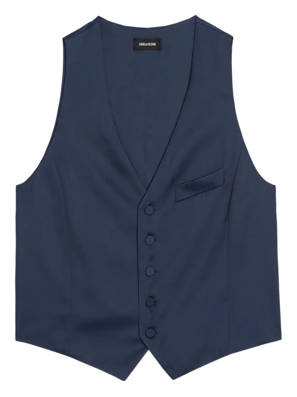 Zadig & Voltaire Emaux Button Waistcoat In Blue