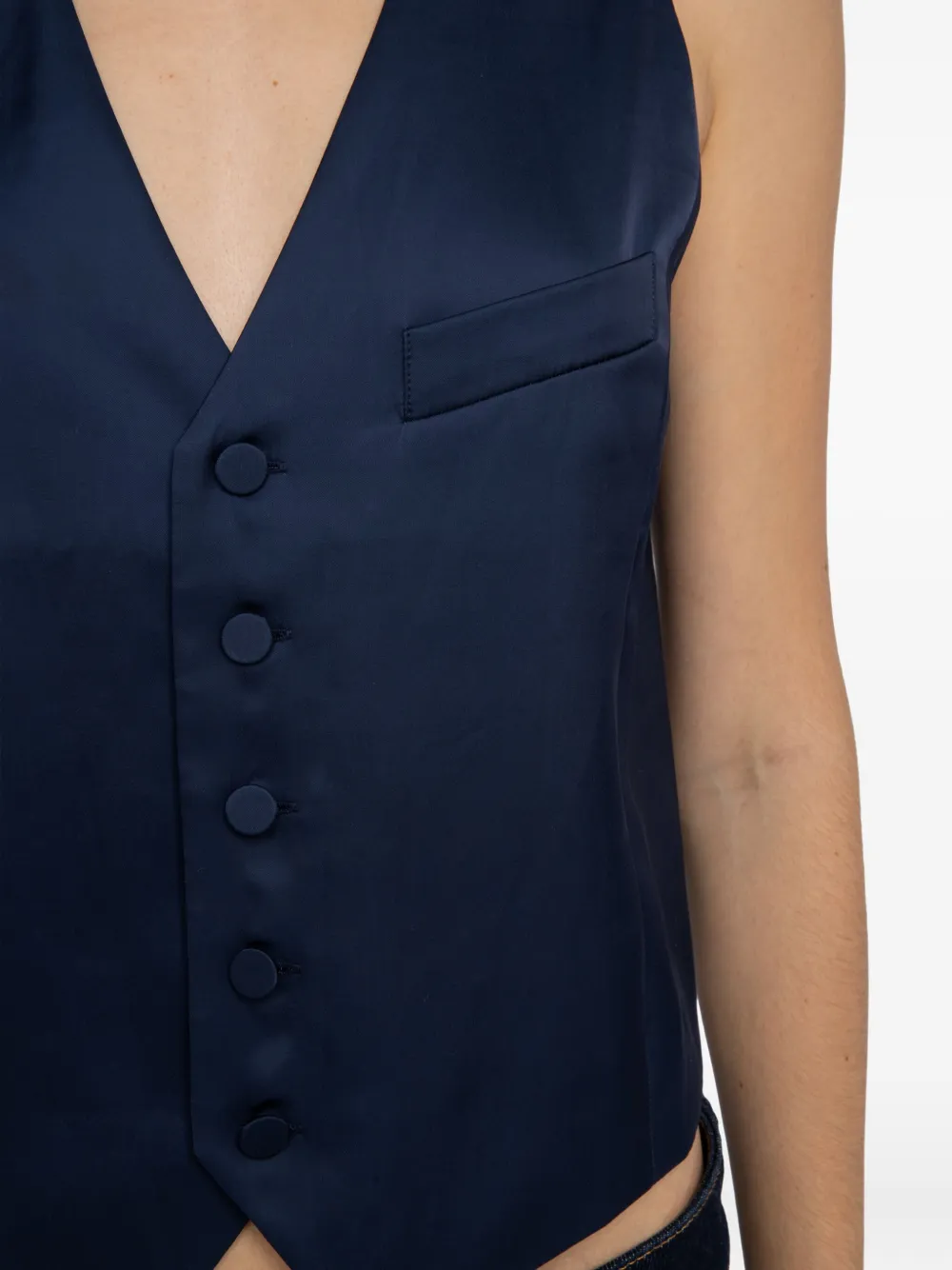 Zadig & Voltaire Emaux Button Waistcoat In Blue