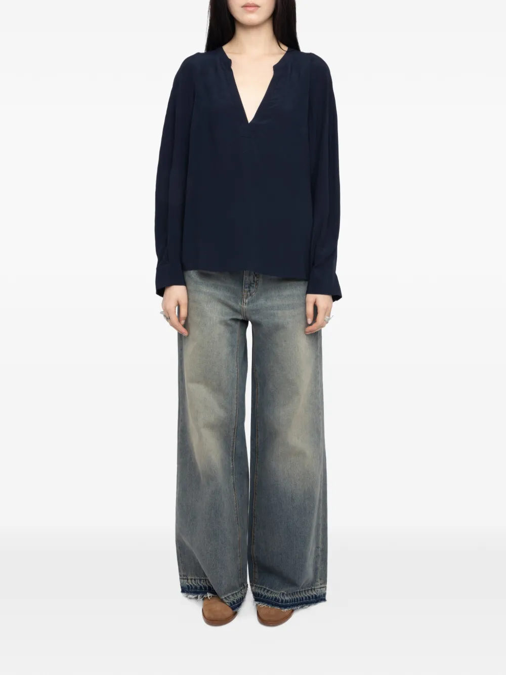 Zadig&Voltaire Torny V-neck blouse - Blauw