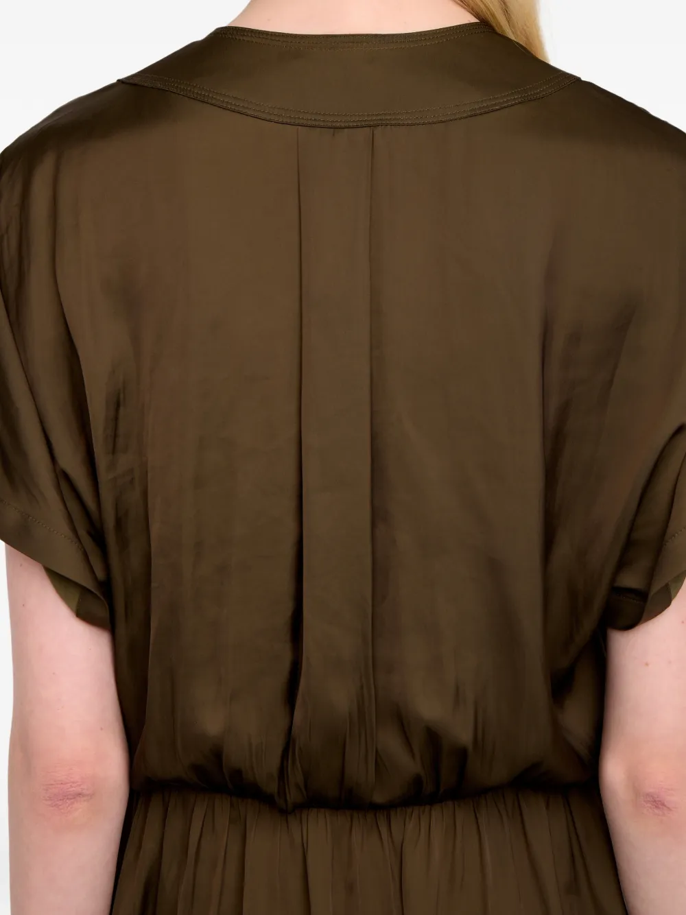 Zadig & Voltaire Riaz V-neck Satin Midi Dress In Brown