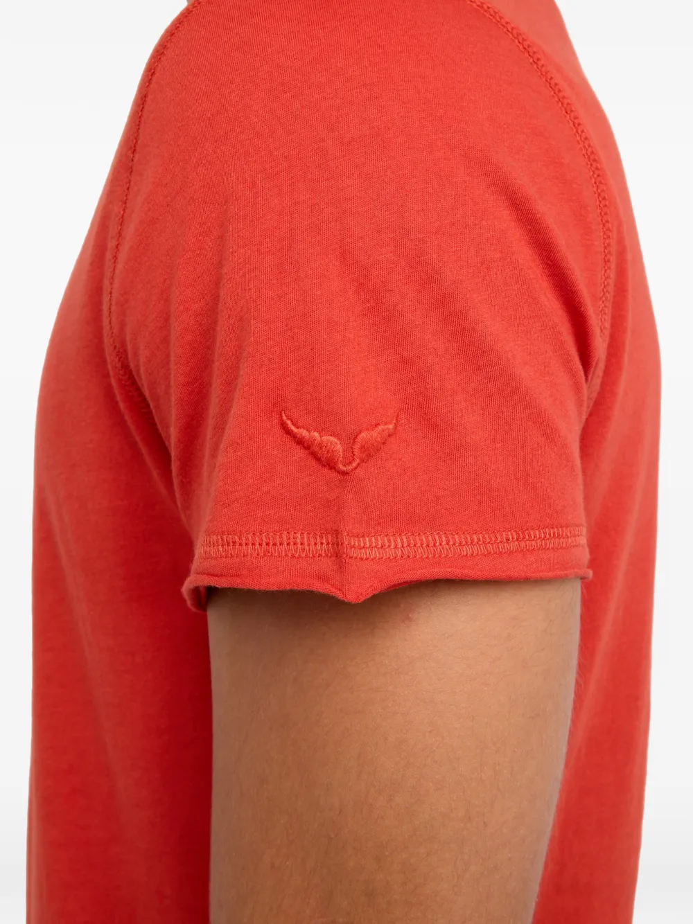 Zadig&Voltaire Henley T-shirt met korte mouwen en U-hals Oranje