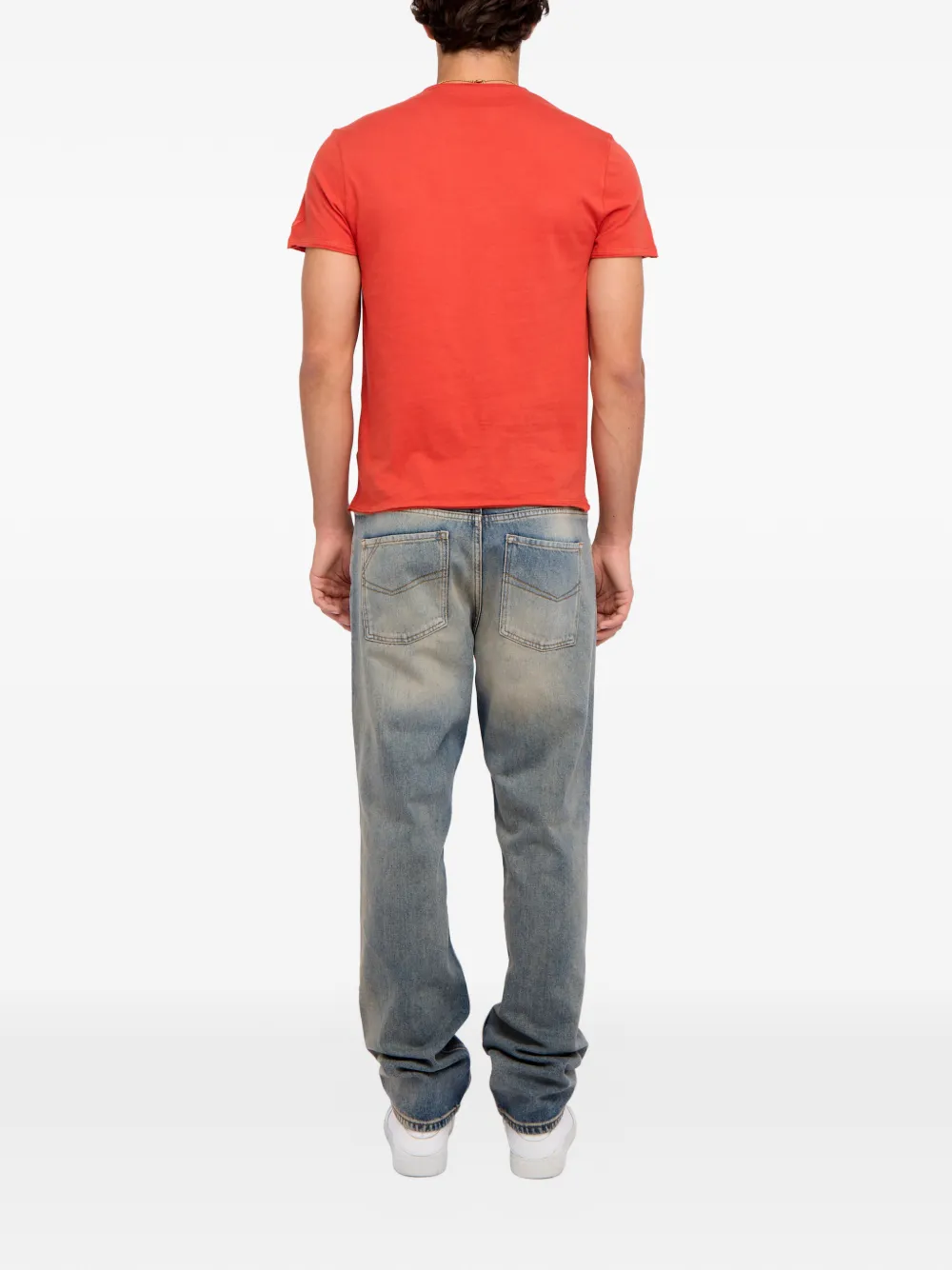 Zadig&Voltaire Henley T-shirt met korte mouwen en U-hals Oranje