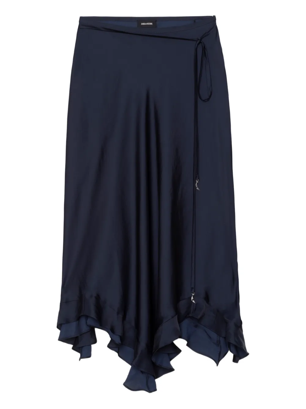 Zadig&Voltaire Jeto asymmetrical satin midi skirt | Blue | Image 1