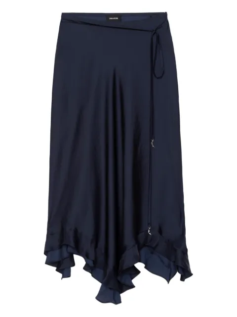 Zadig&Voltaire Jeto asymmetrical satin midi skirt