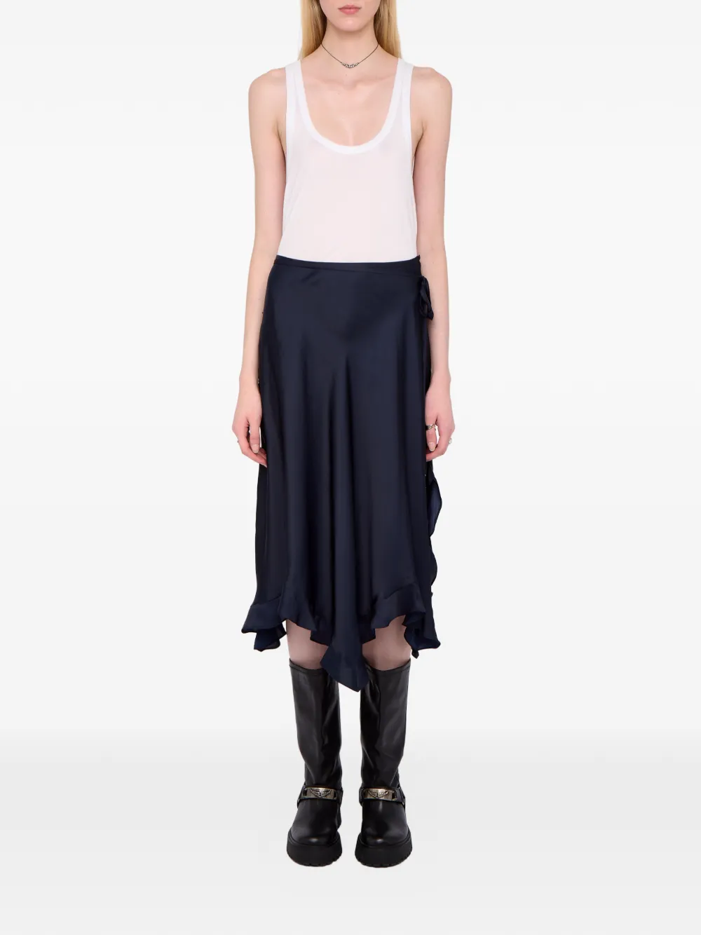 Zadig&Voltaire Jeto asymmetrical satin midi skirt | Asymmetric & Draped Skirts | Image 2
