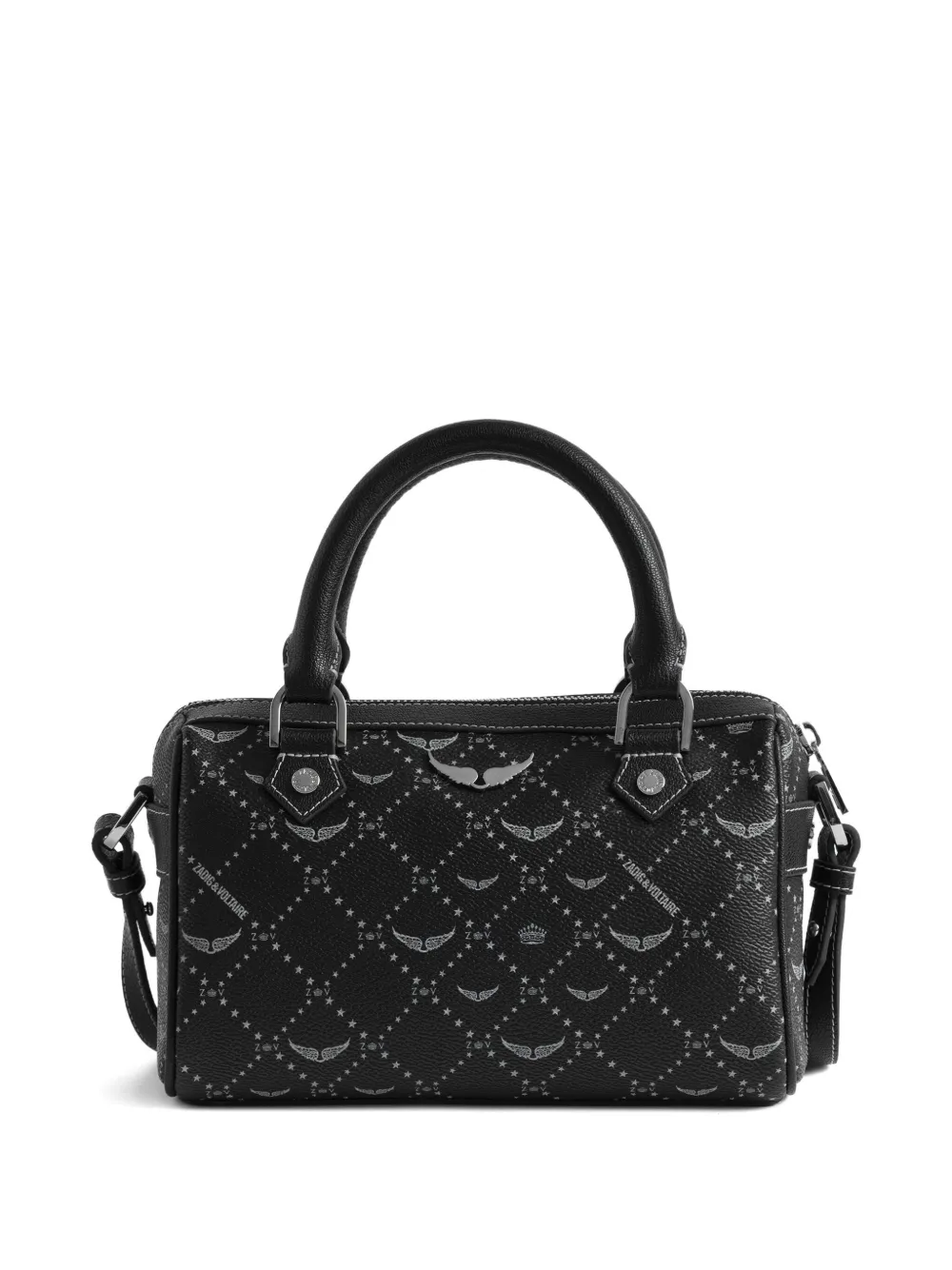 Zadig & Voltaire Monogram Xs Sunny Vibe Cross Body Bag In Black