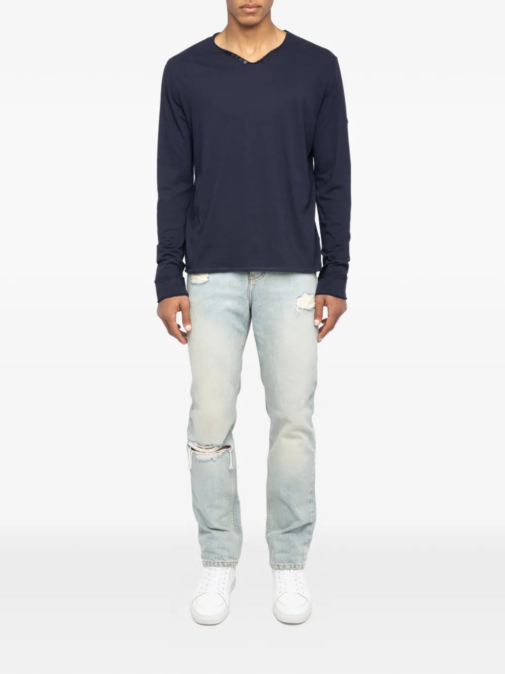 Zadig&Voltaire Monastir Henley T-shirt - Blauw