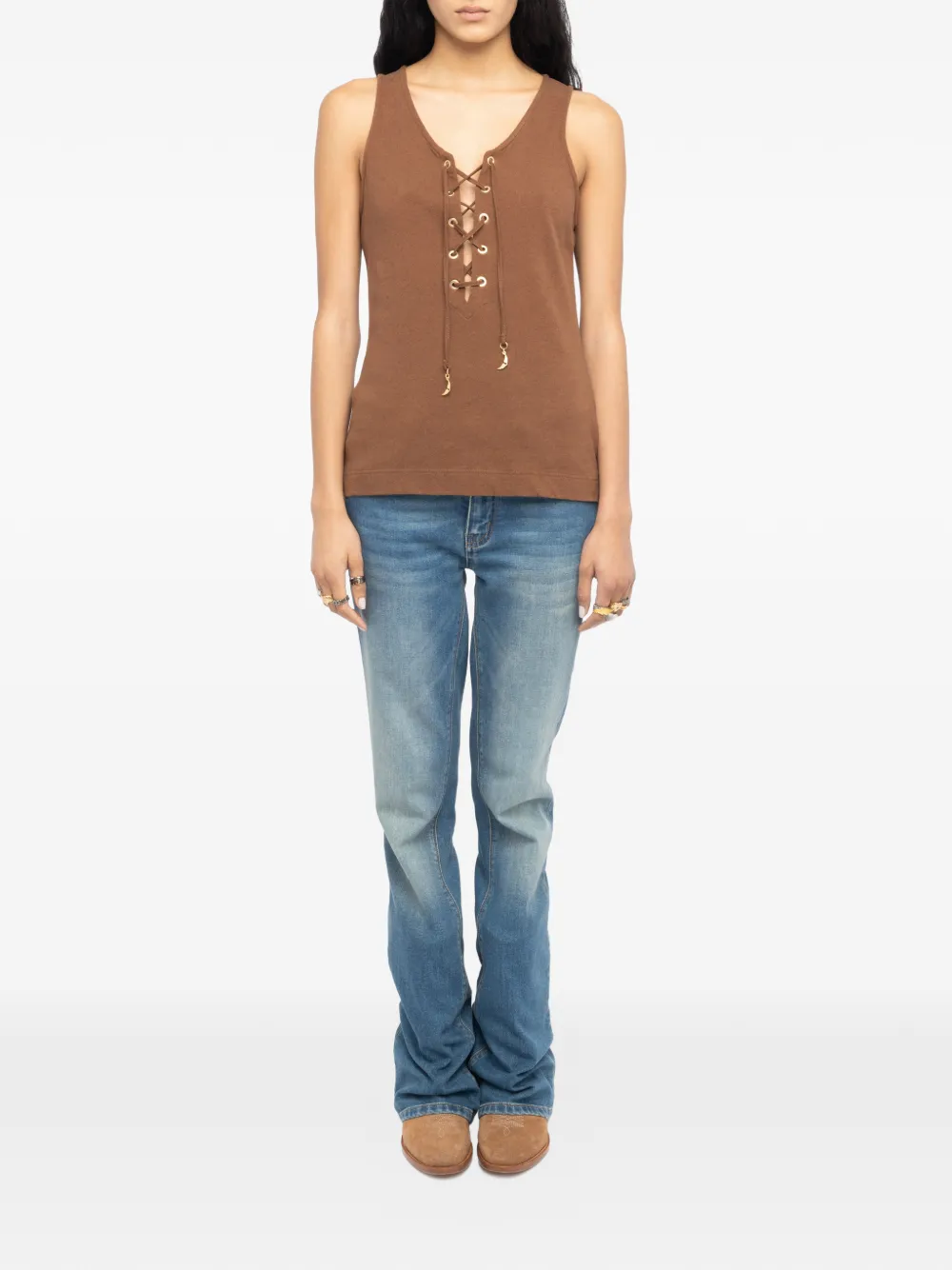 Zadig&Voltaire Ana mouwloze top Bruin