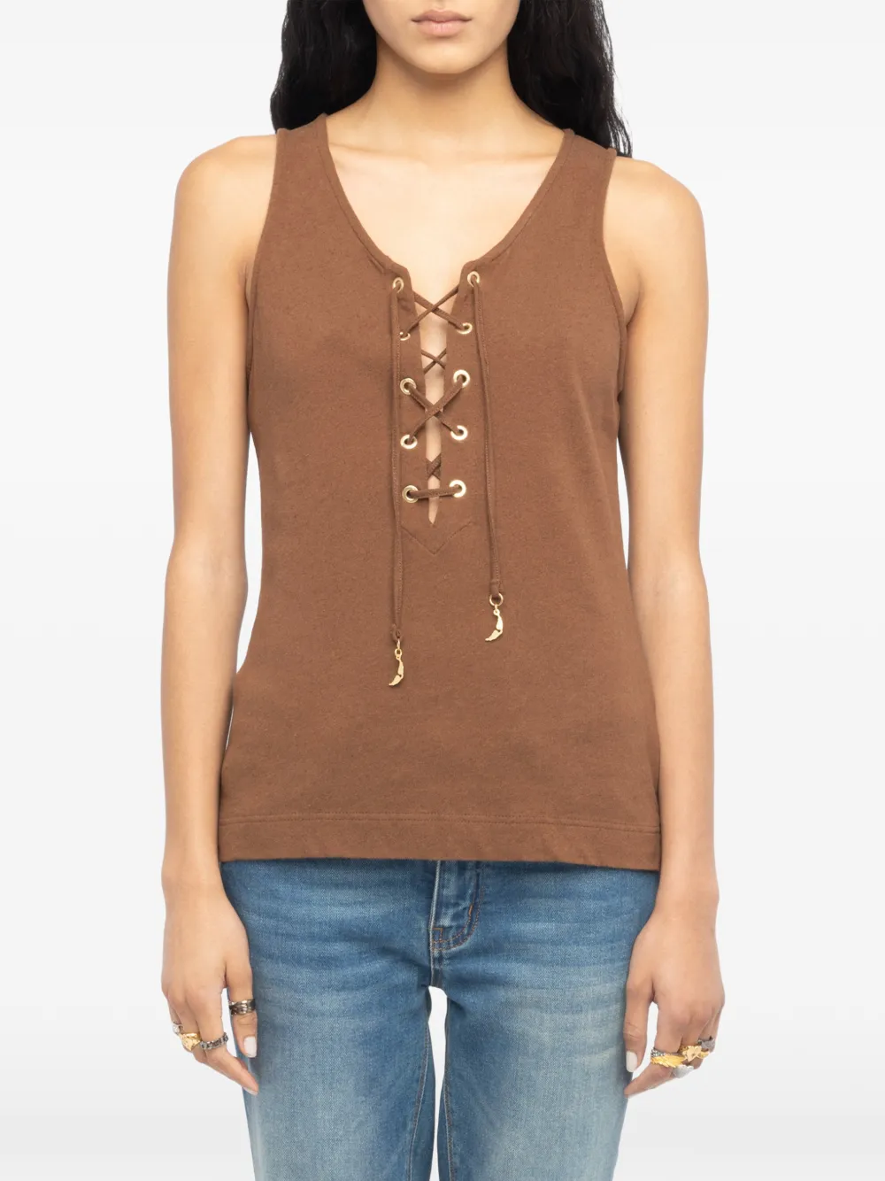Zadig&Voltaire Ana mouwloze top Bruin