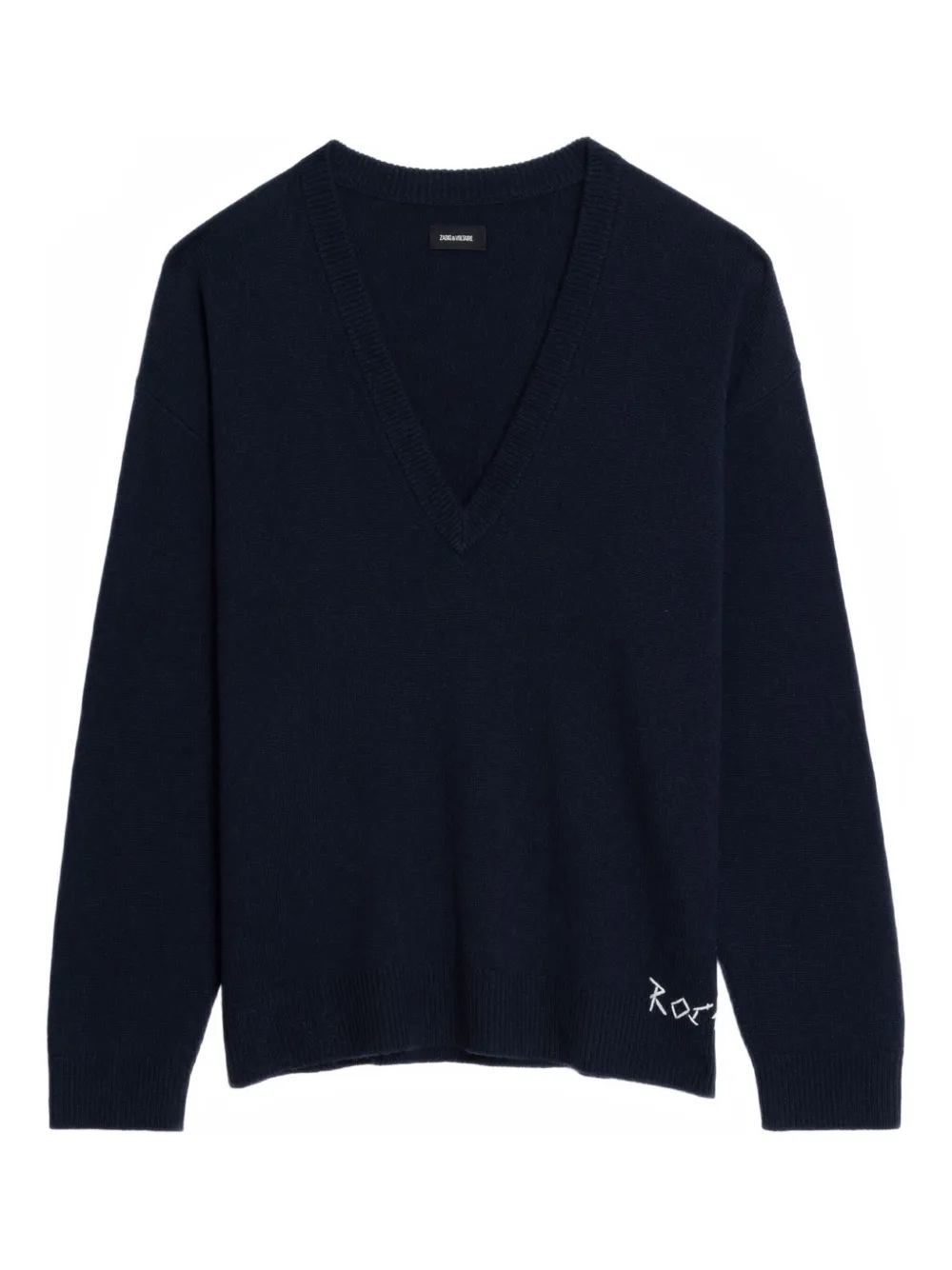 Zadig & Voltaire Swyny V-neck Embroidered Sweater In Blue