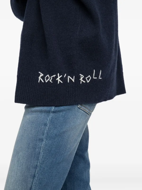 Zadig&Voltaire Swyny V-neck Embroidered Sweater | Blue | FARFETCH
