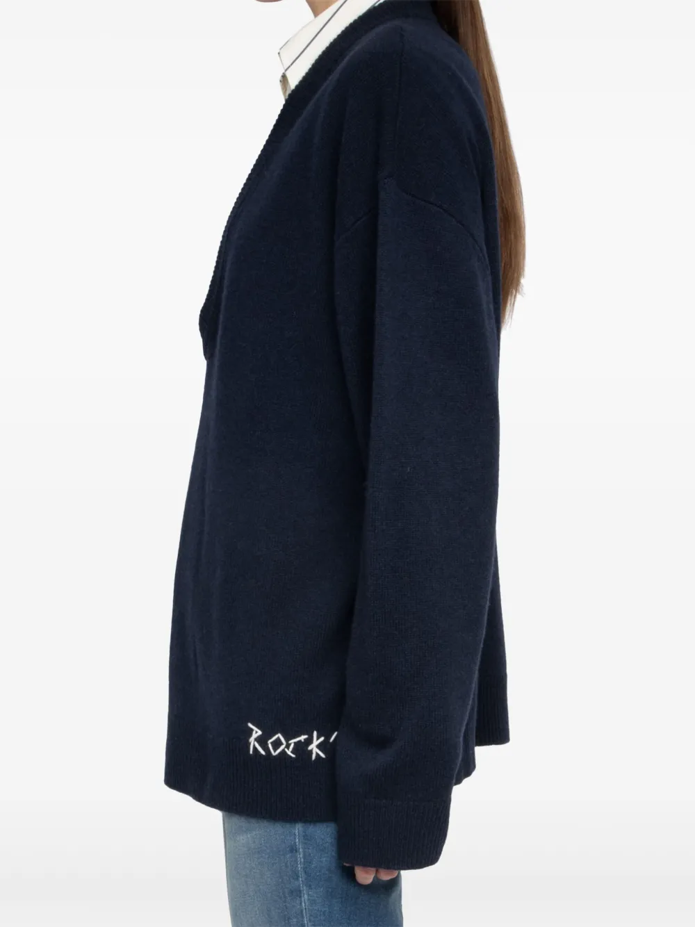 Zadig&Voltaire Swyny trui met borduurwerk en V-hals Blauw