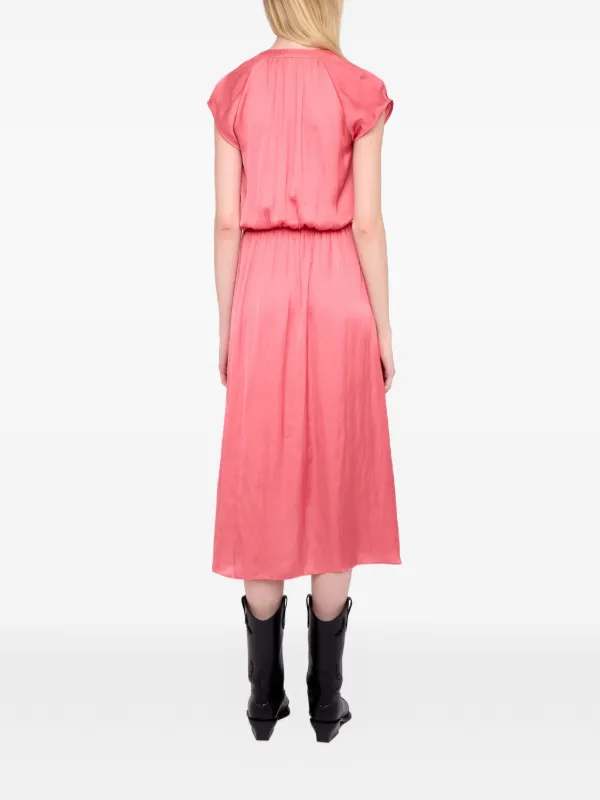 Zadig&Voltaire Randall Satin Midi Dress | Pink | FARFETCH ZA