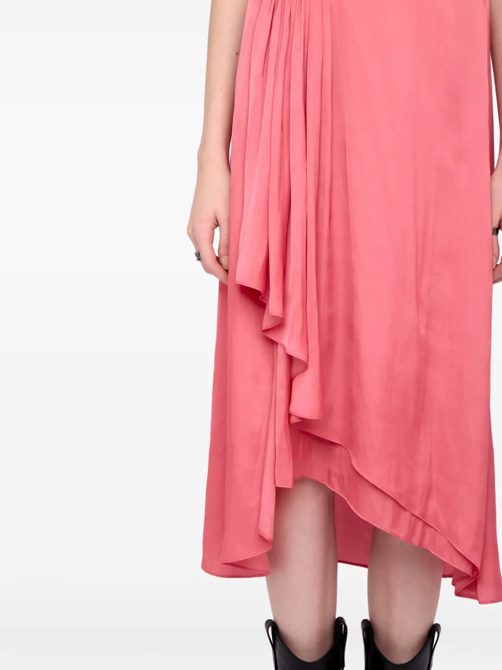 Zadig & Voltaire Randall Ruffle Satin Dress In Multi