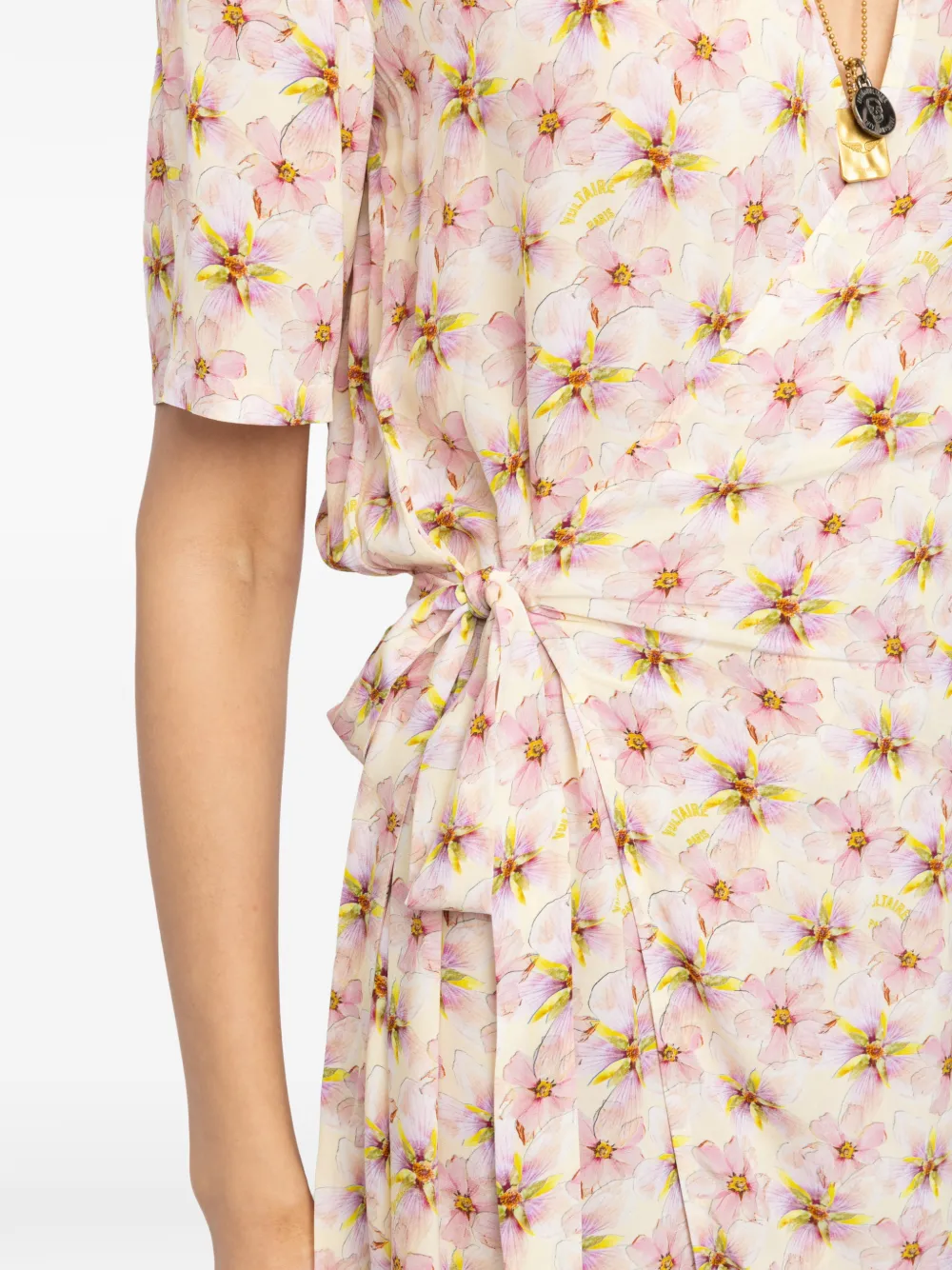 Zadig & Voltaire Asymmetric Floral Midi Dress In Neutral