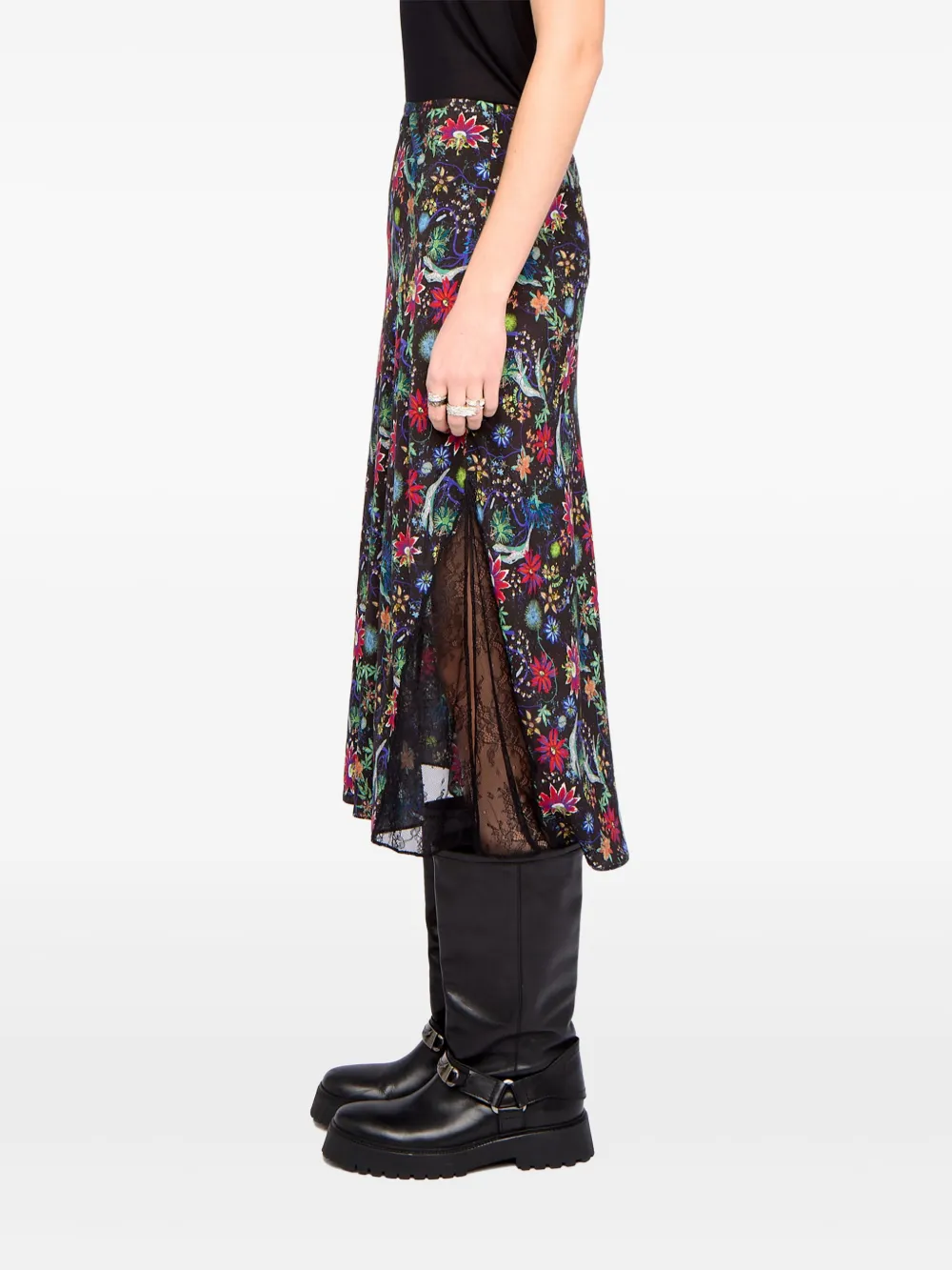 Zadig&Voltaire Jayla midi-rok met bloemenprint Blauw