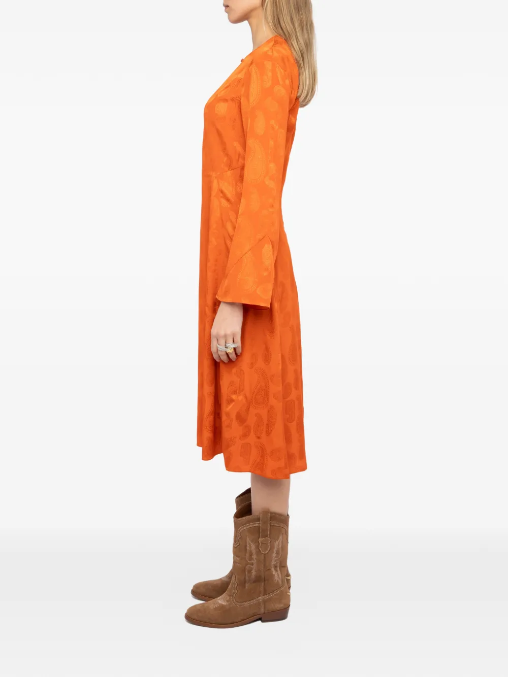 Zadig&Voltaire Randon zijden jurk Oranje
