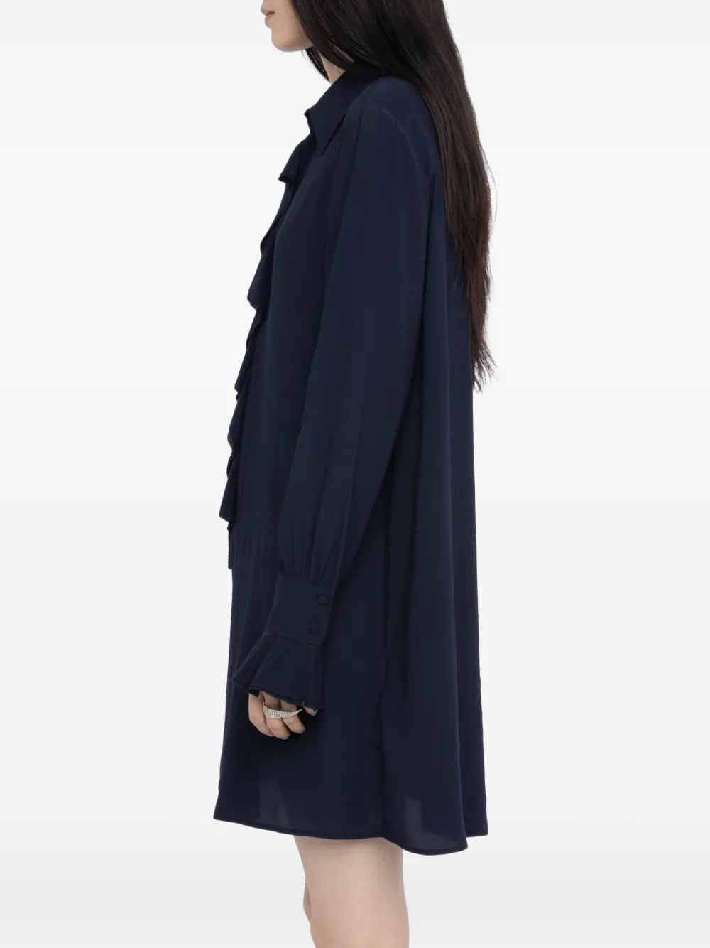 Zadig&Voltaire Rhelyne mini-jurk met ruches Blauw