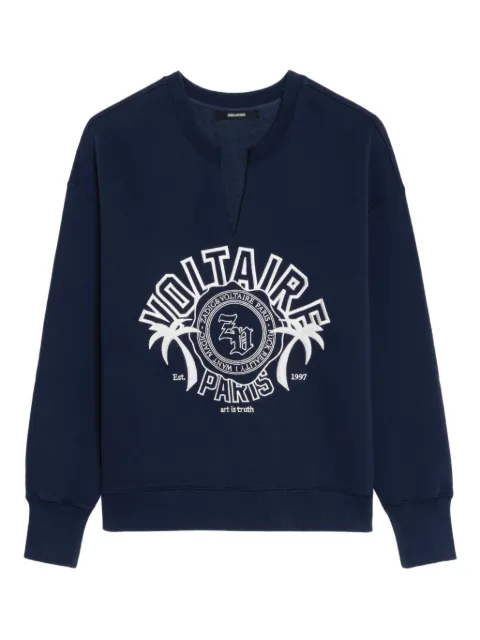 Zadig&Voltaire graphic-embroidery T-neck sweatshirt