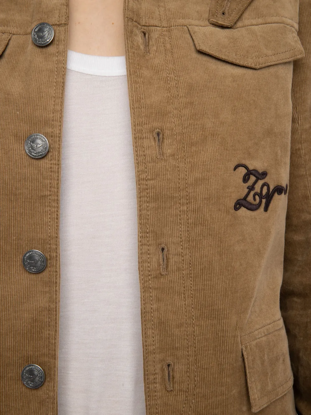 Zadig & Voltaire Womens Cookie Veram Contrast-collar Cotton-corduroy Jacket In Brown