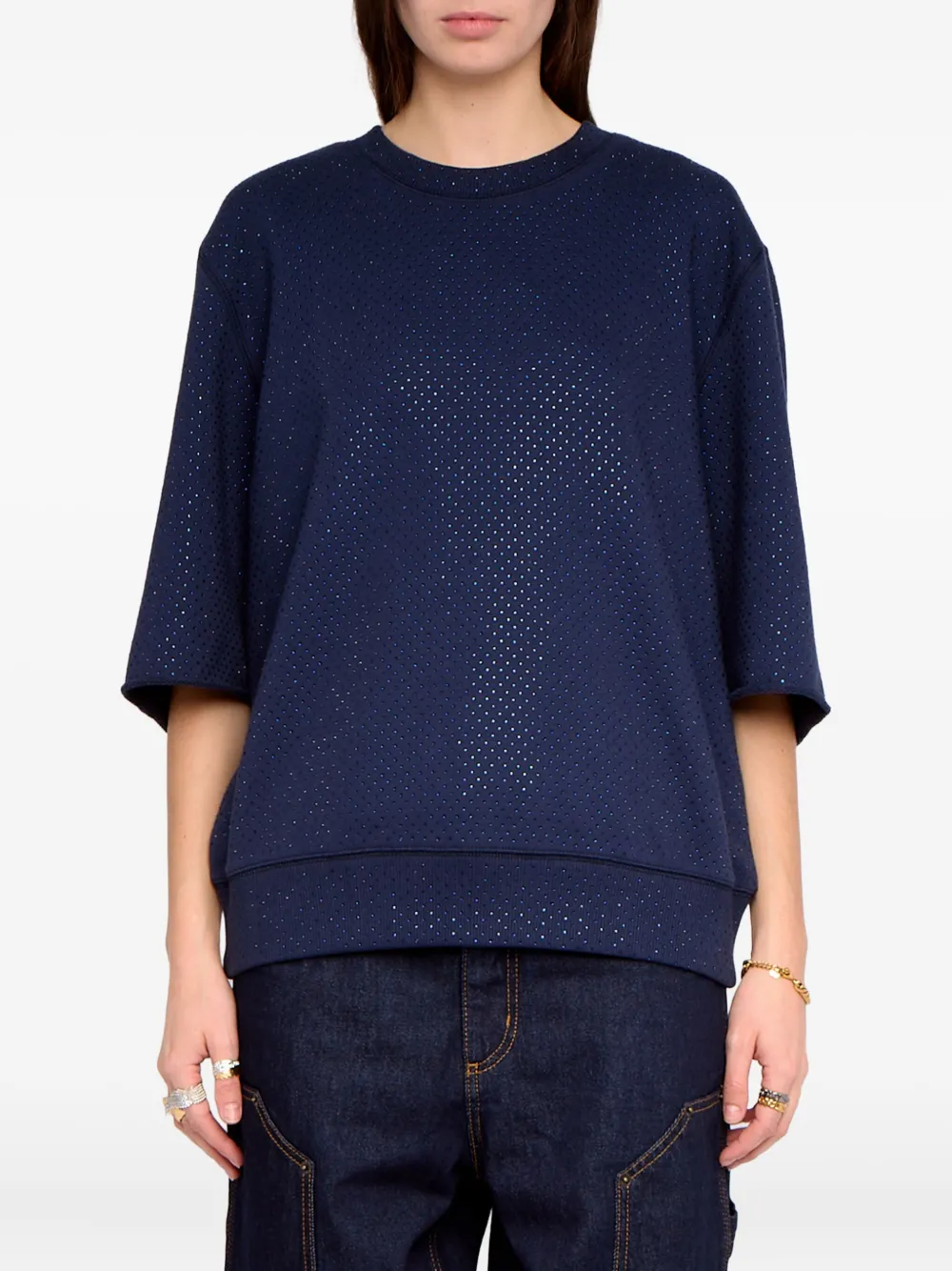 Zadig&Voltaire Edmond sweater met stras Blauw