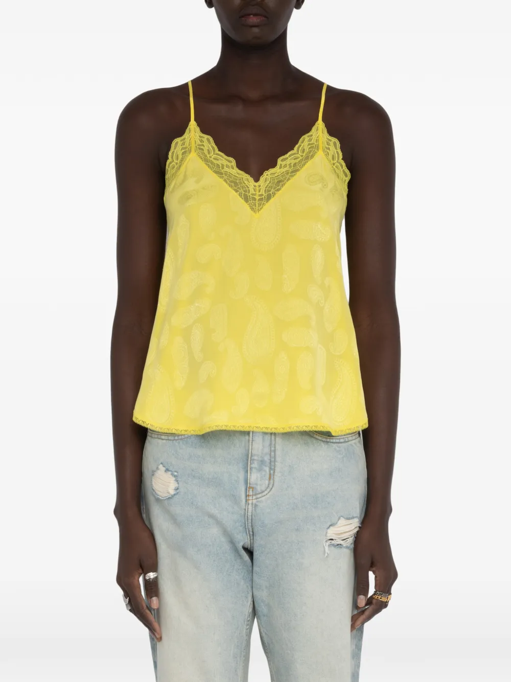 Zadig&Voltaire Christy top met paisley-print Geel