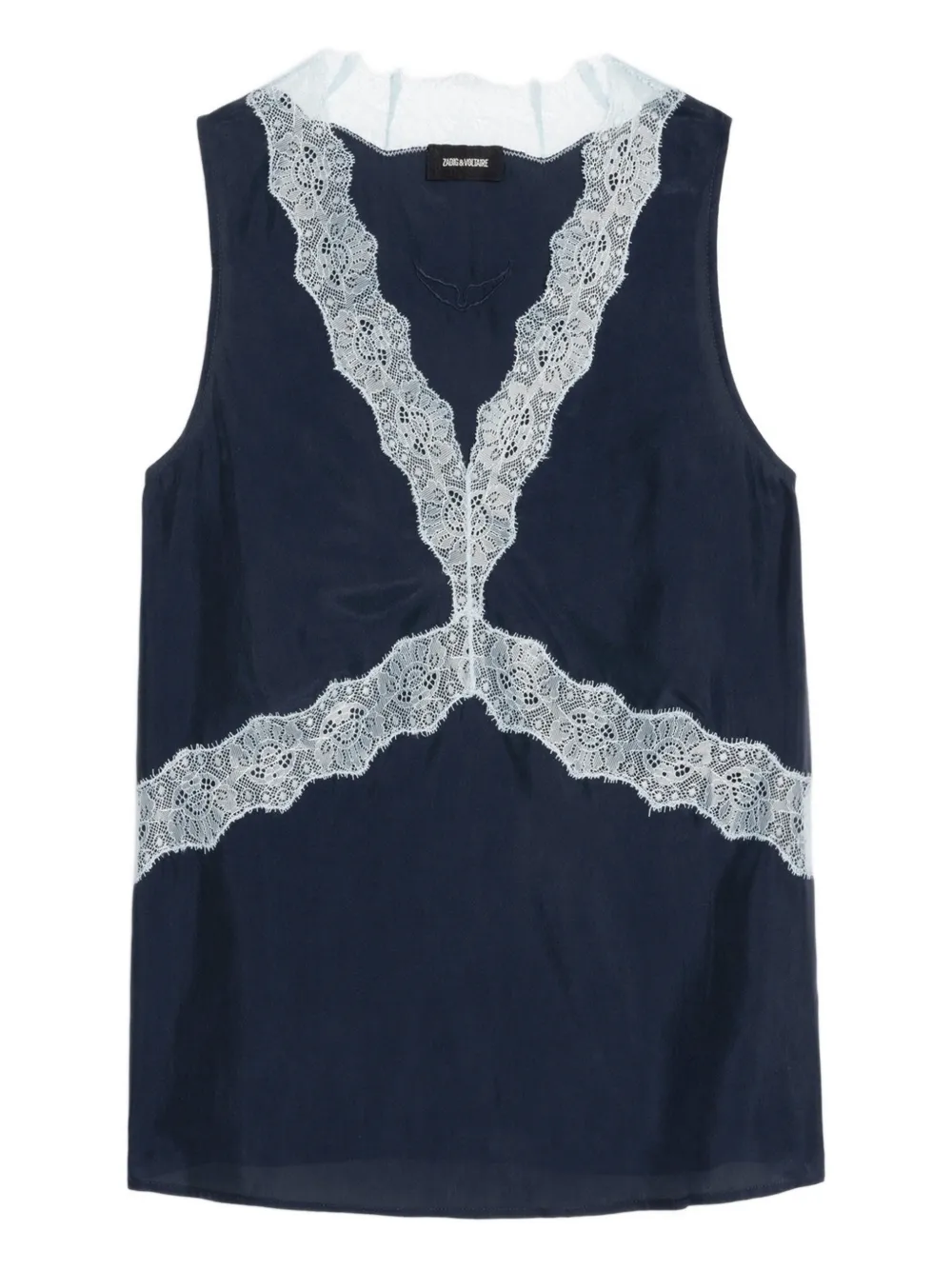 Zadig&Voltaire Tasao lace-trim top - Blu
