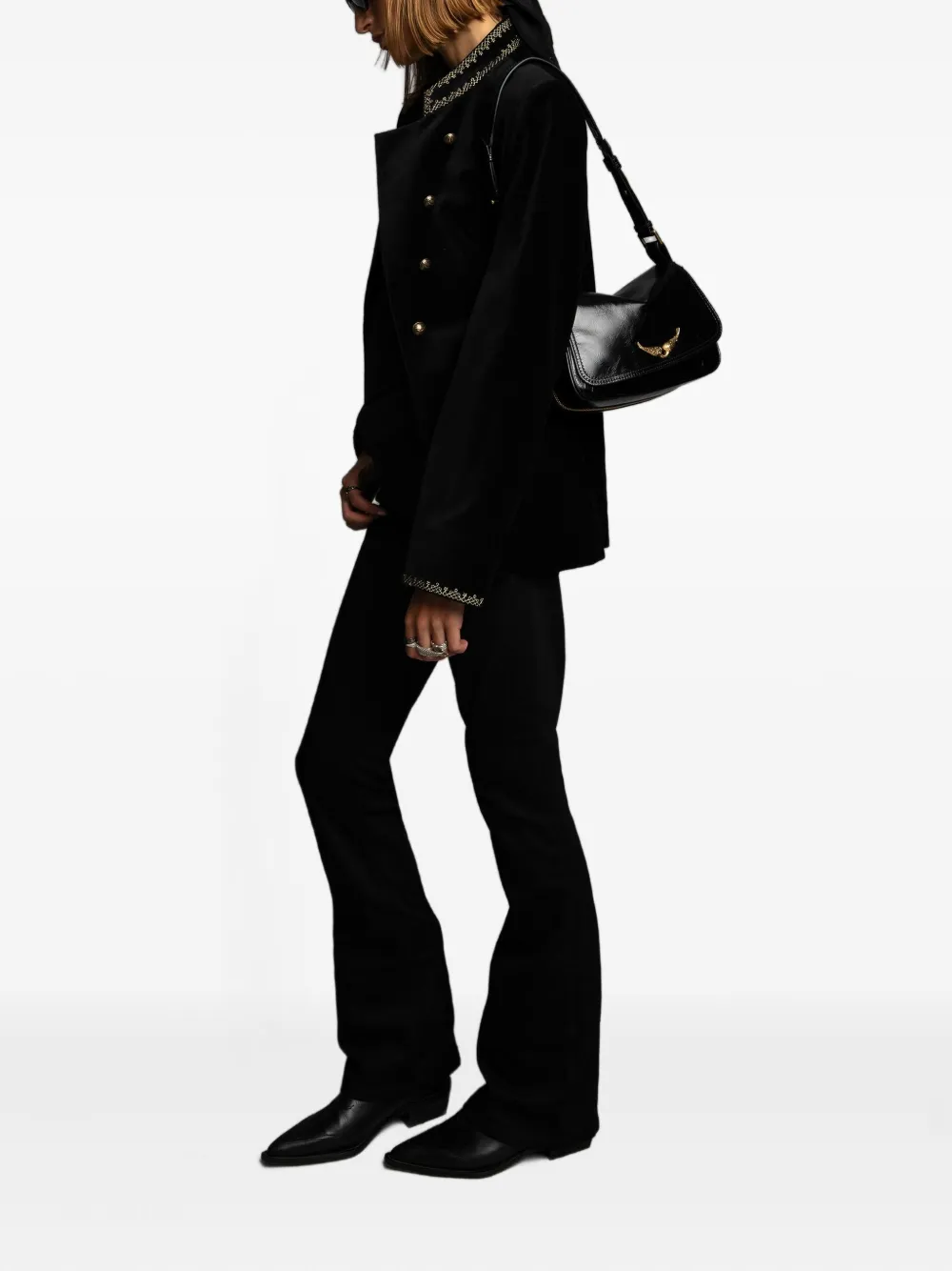 Zadig&Voltaire Wings gelakte crossbodytas Zwart