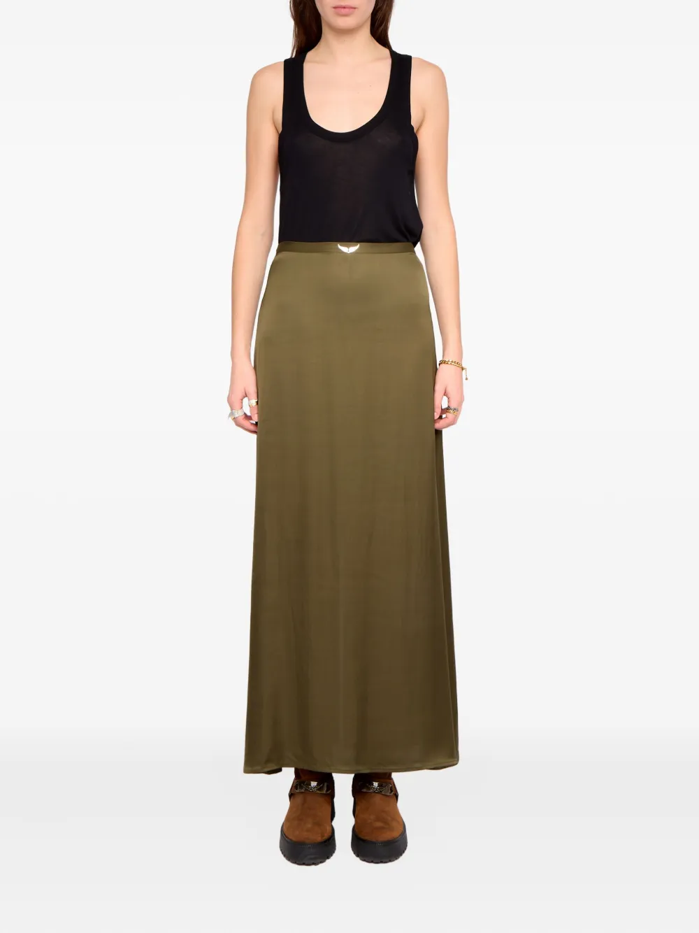 Zadig&Voltaire Jimeno satijnen maxi-rok - Groen