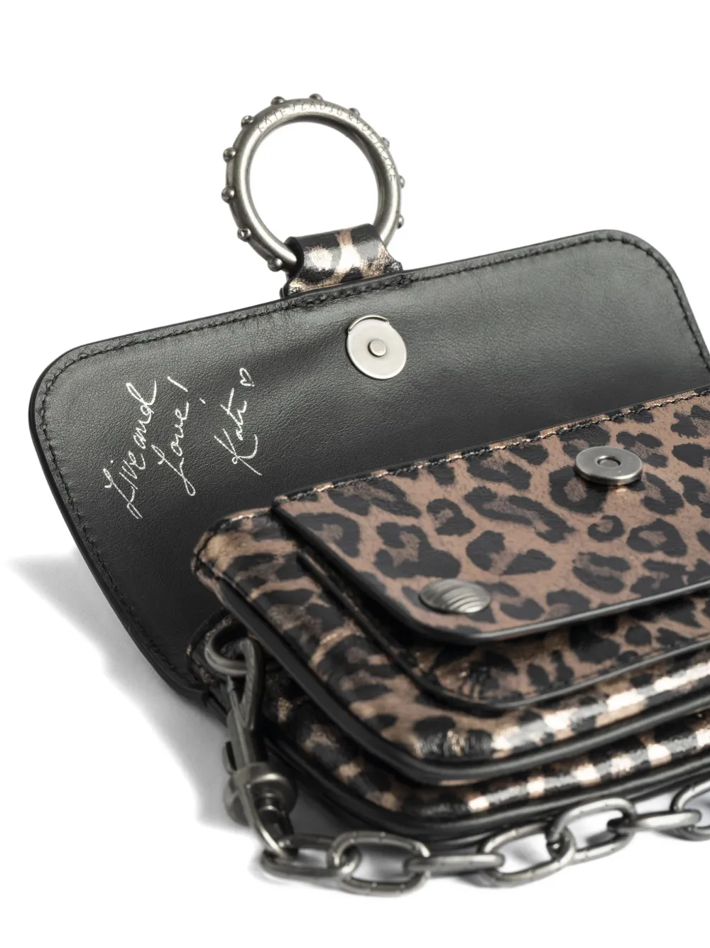 Zadig&Voltaire Kate clutch met luipaardprint Bruin