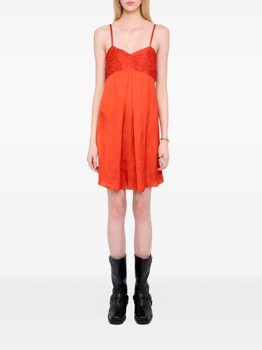 Zadig&Voltaire Rippies mini-jurk met ruches - Oranje
