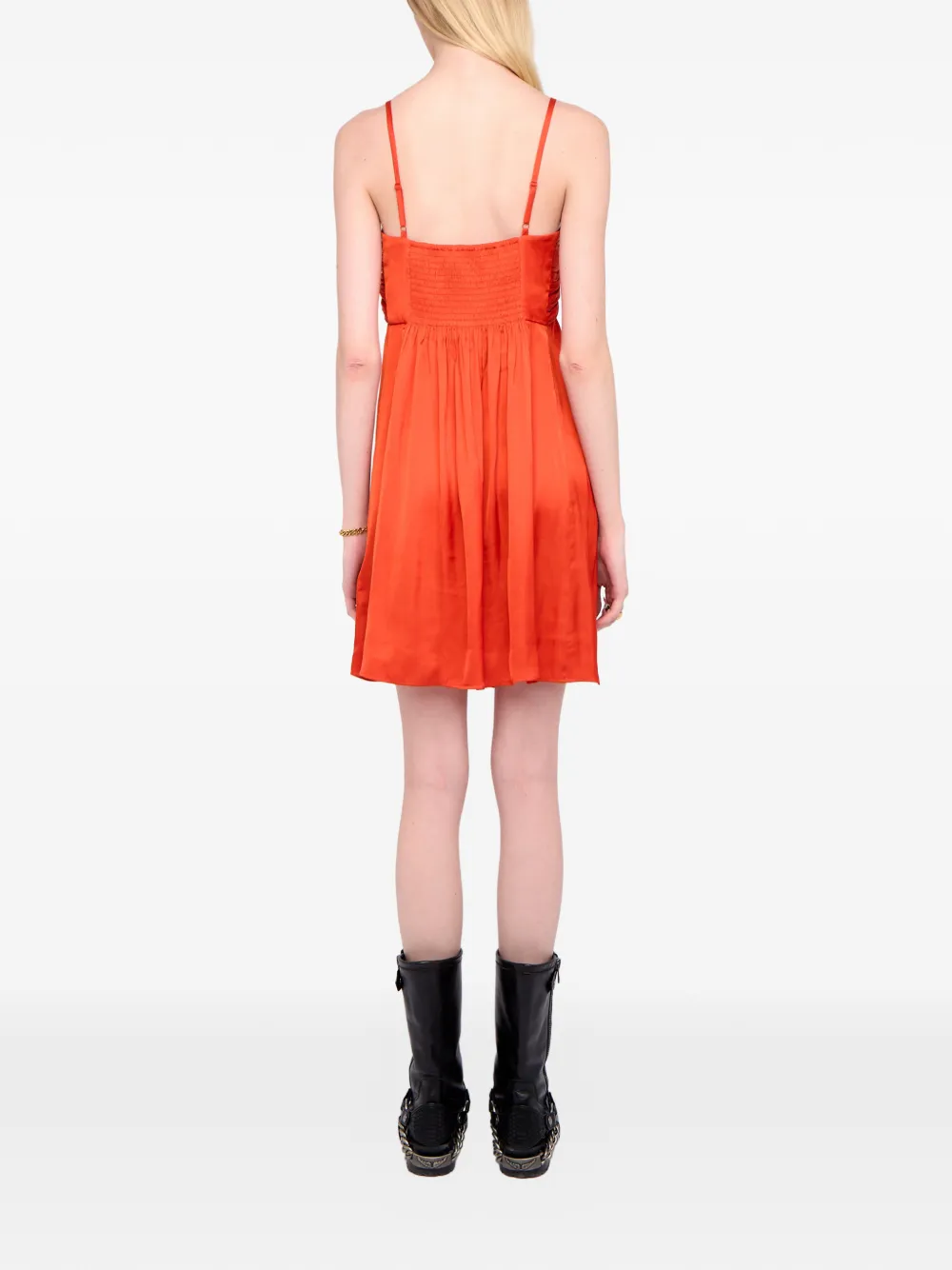 Zadig&Voltaire Rippies mini-jurk met ruches Oranje