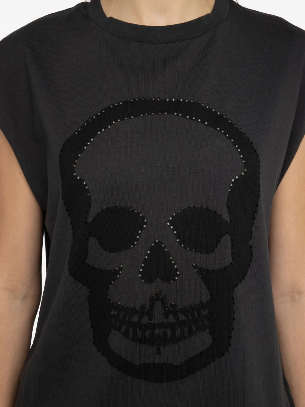 Zadig & Voltaire Cloe Skull Tank Top In Gray