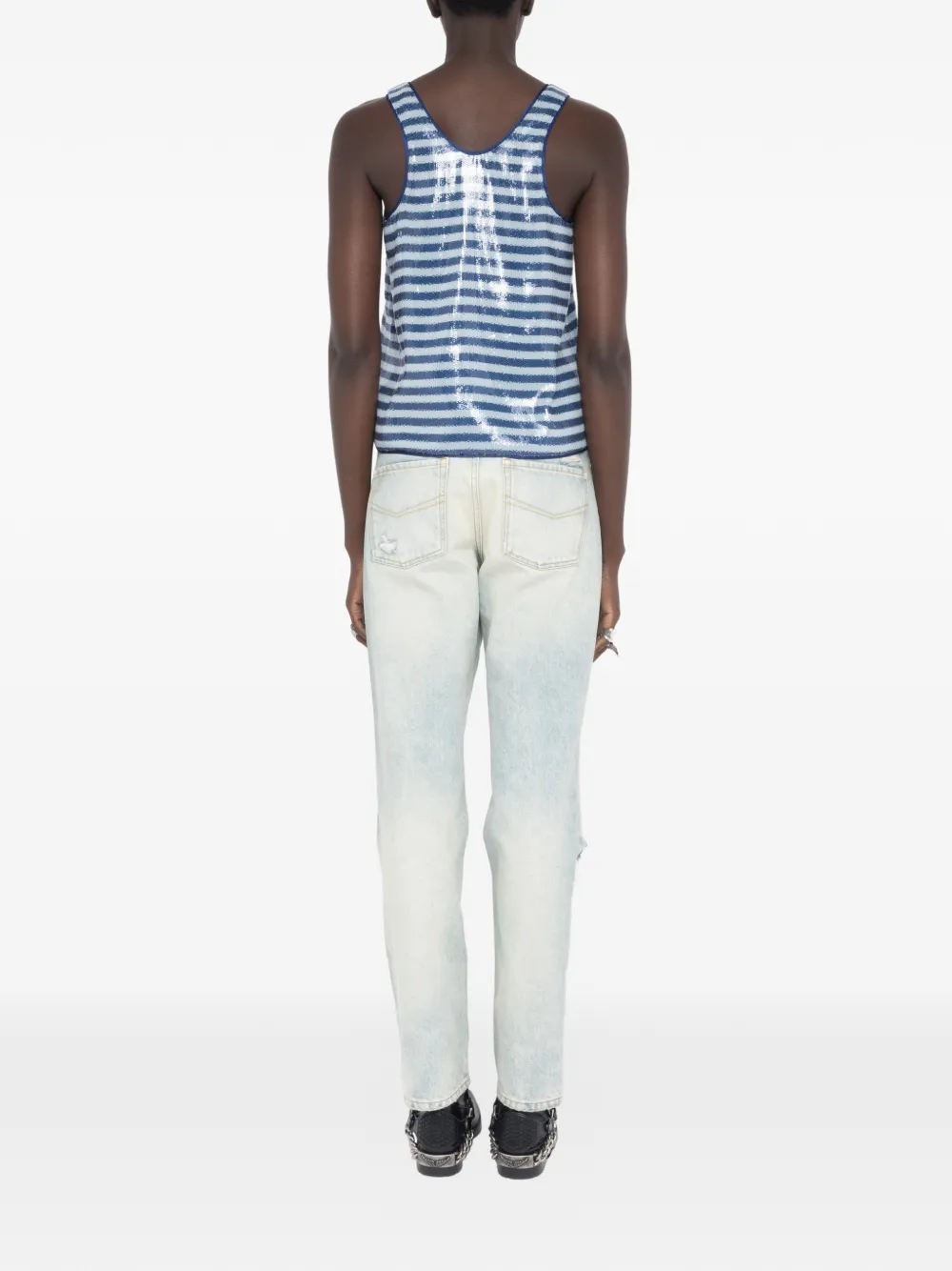 Zadig&Voltaire Tarys tanktop met pailletten Blauw