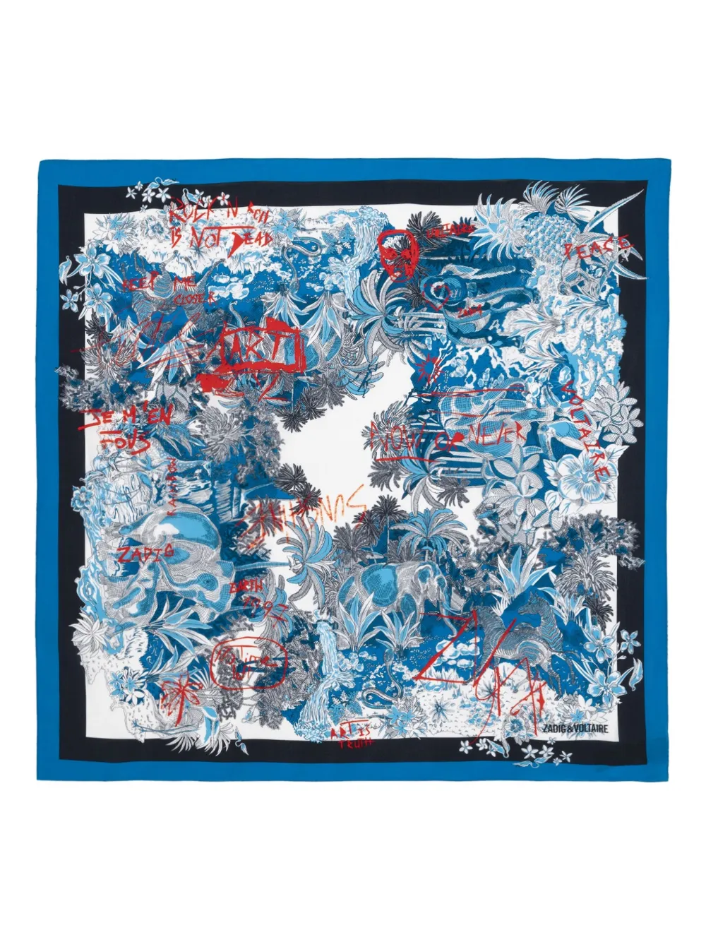 Zadig&Voltaire Blondie floral-print scarf - Blau